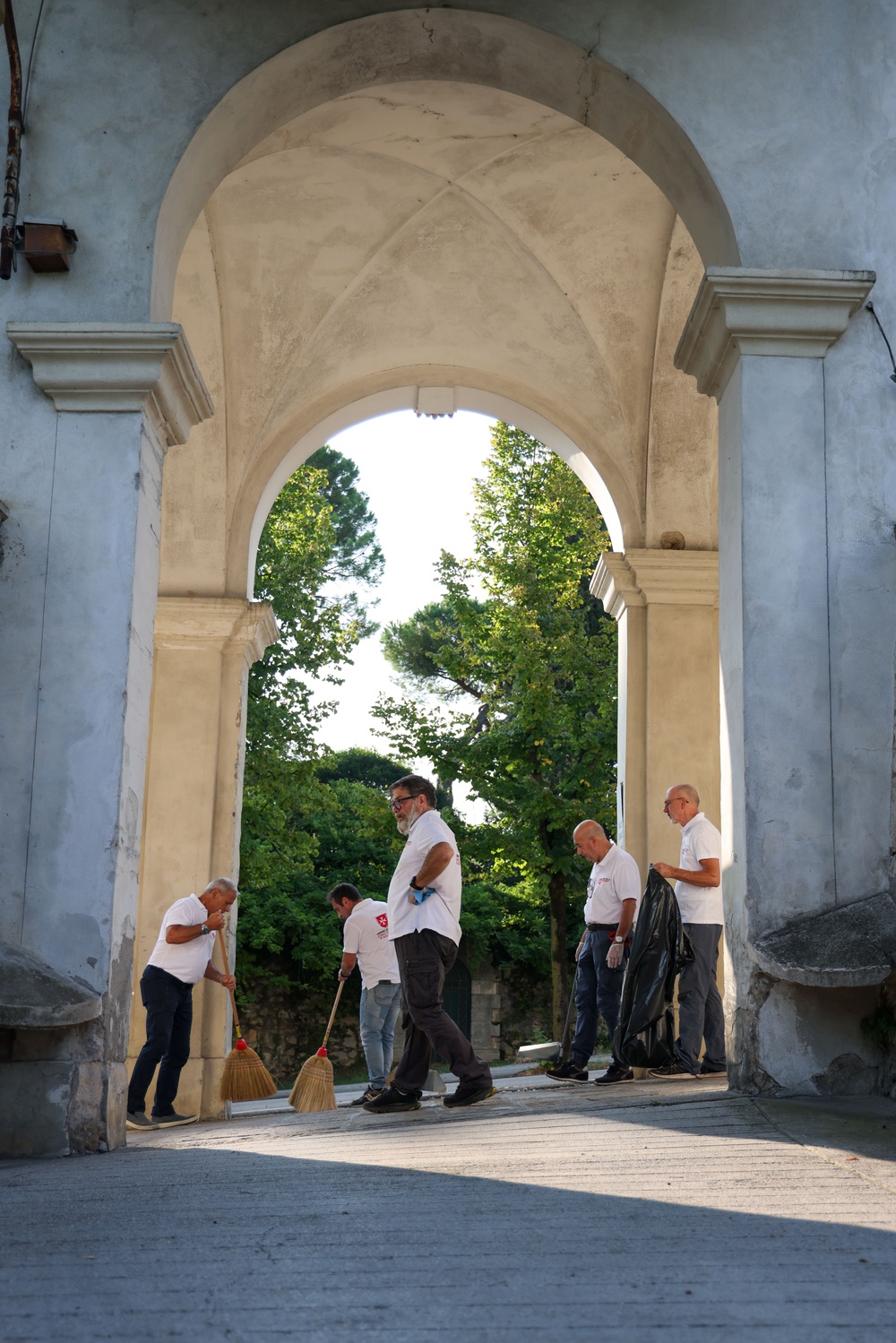 Vicenza military community assists in Monte Berico Basilica clean up