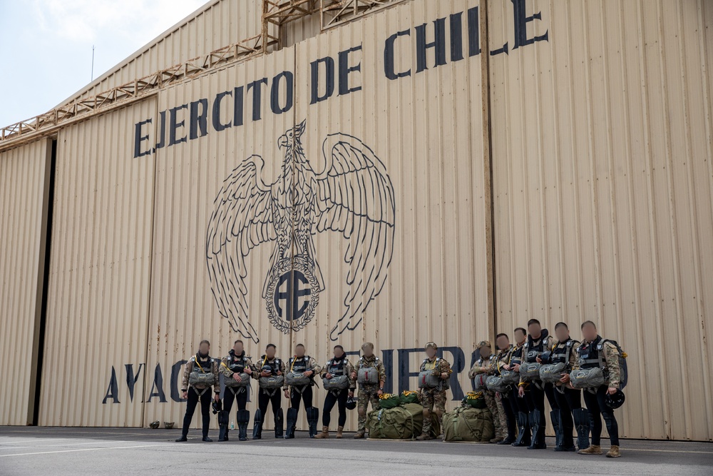 Chilean Special Forces Conduct Airborne Jump During Southern Fenix 24