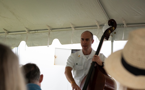 Navy Musician gives bass masterclass at bluegrass festival