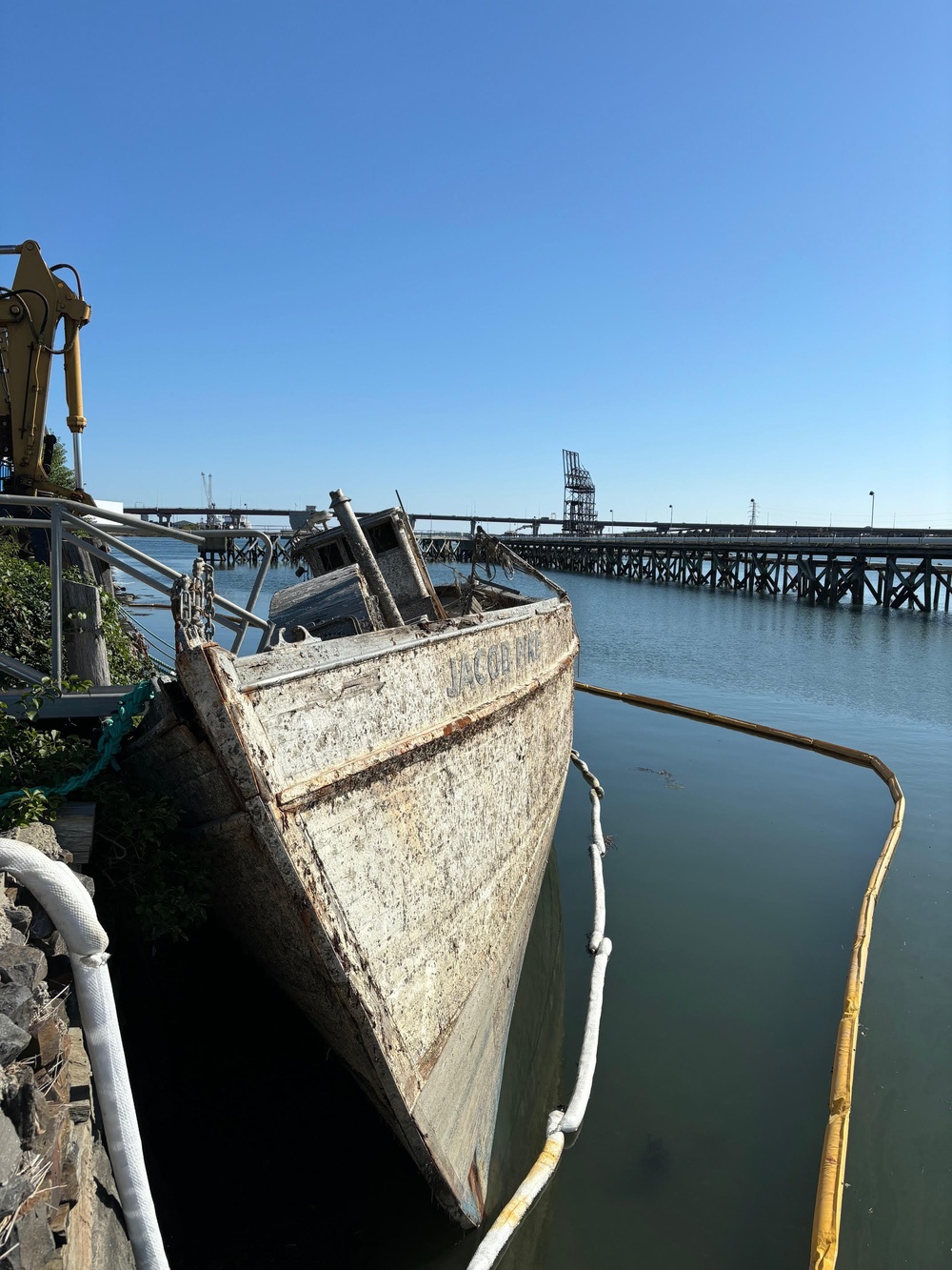 Coast Guard Oversees Salvage Operations for Sunken Jacob Pike