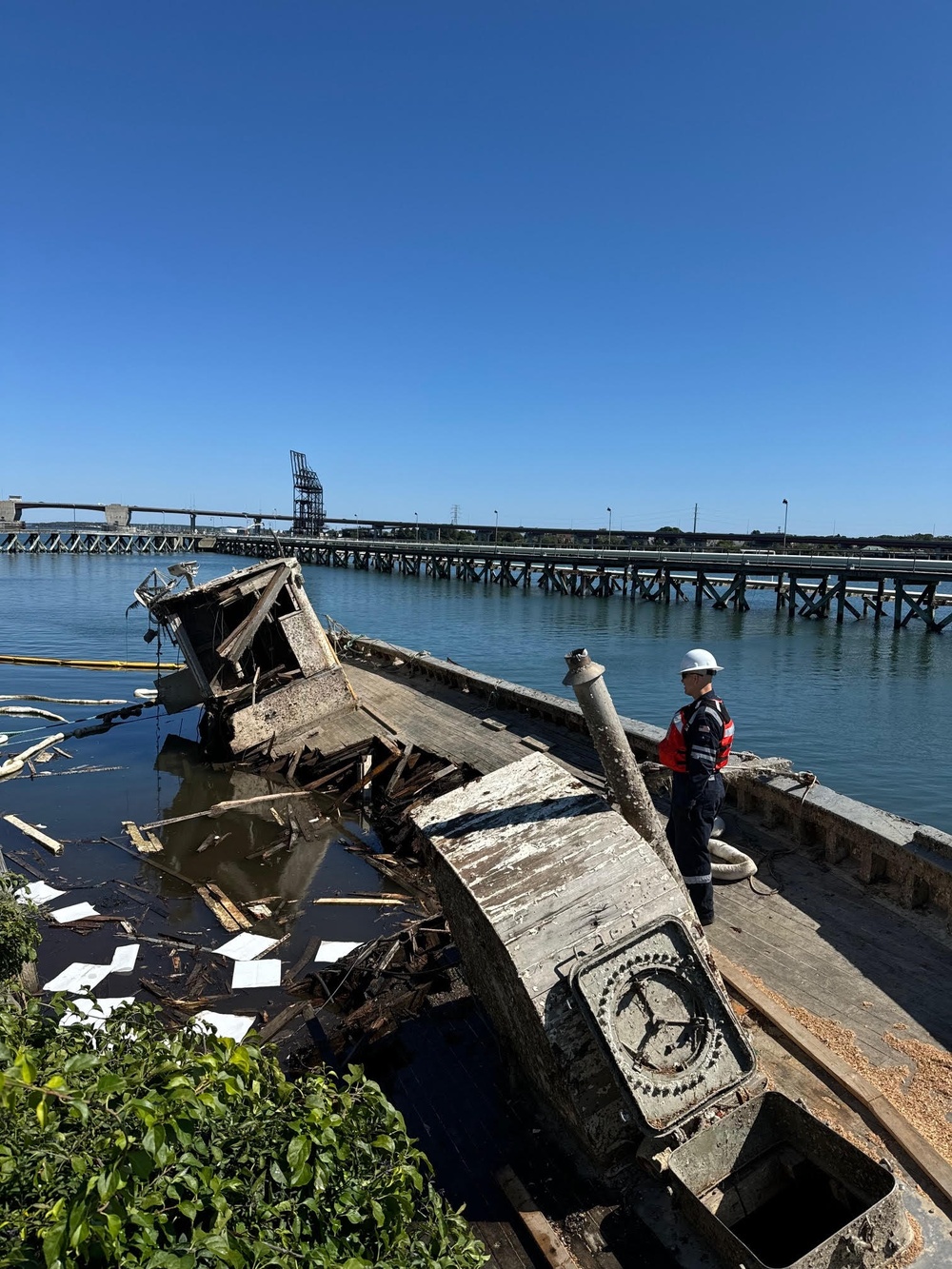 Coast Guard Oversees Salvage Operations for Sunken Jacob Pike