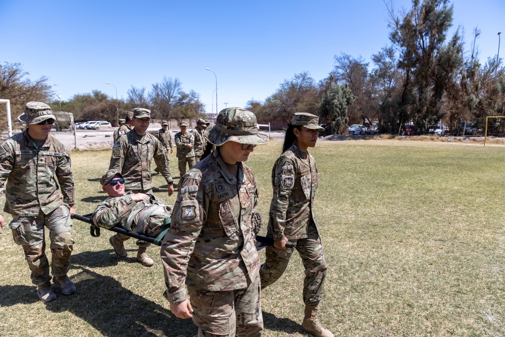 Texas Army National Guard and Chilean army medics train on MEDEVAC during  Southern Fenix 24 exercise