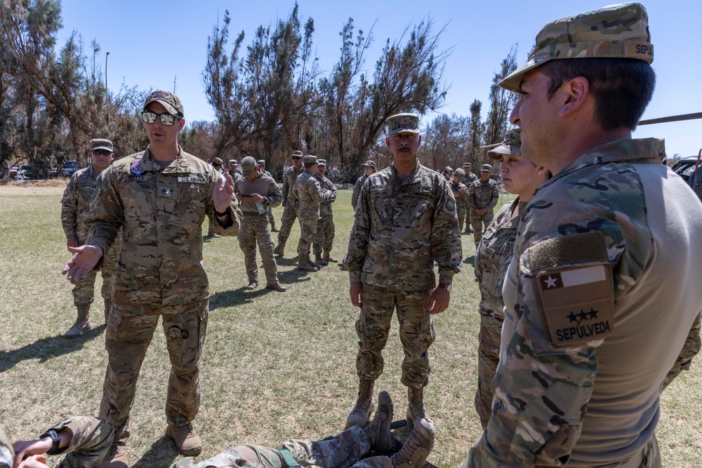 Texas Army National Guard and Chilean army medics train on MEDEVAC during  Southern Fenix 24 exercise