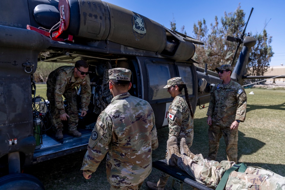 Texas Army National Guard and Chilean army medics train on MEDEVAC during  Southern Fenix 24 exercise