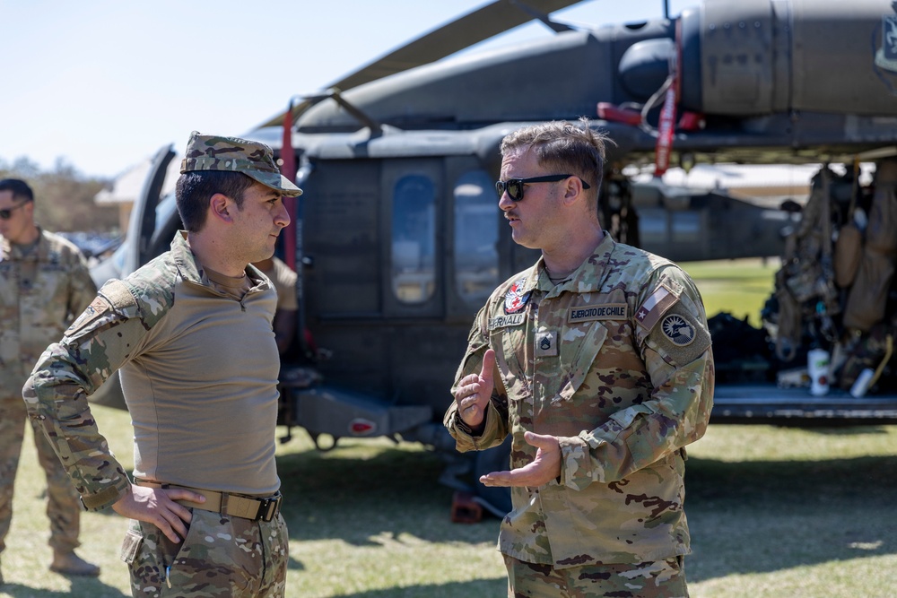 Texas Army National Guard and Chilean army medics train on MEDEVAC during Southern Fenix 24 exercise