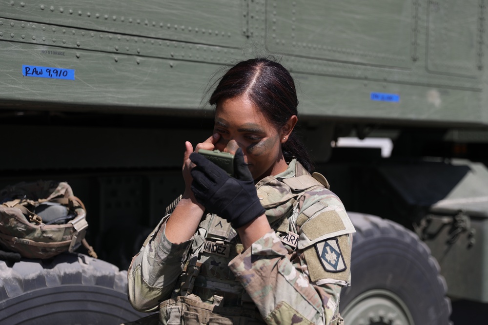 The U.S. Army conducts convoy of M142 High Mobility Artillery Rocket System to Chilean desert