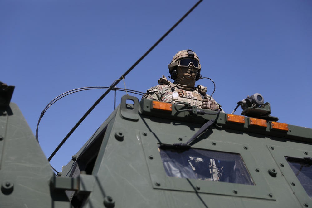 The U.S. Army conducts convoy of M142 High Mobility Artillery Rocket System to Chilean desert