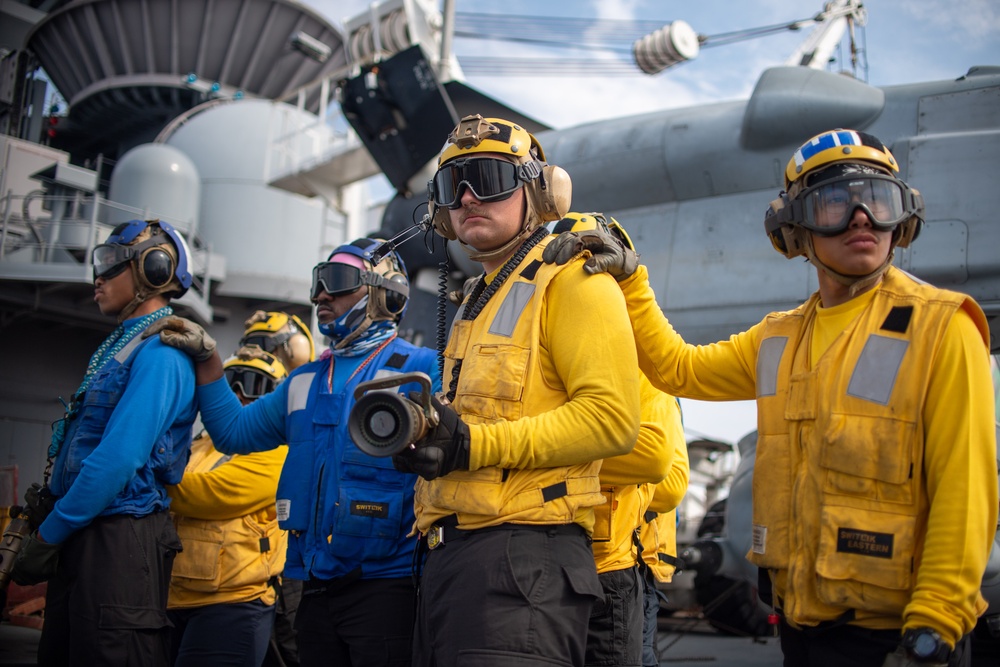 Flight Deck Fire Drill Aboard USS America (LHA 6)