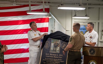 USS Iwo Jima Dedicates Memorial in Honor of Marine Corps Sergeant Nicole Gee