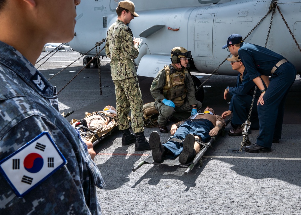 SY 24 | USS Boxer, ROK Navy conduct mass casualty drill