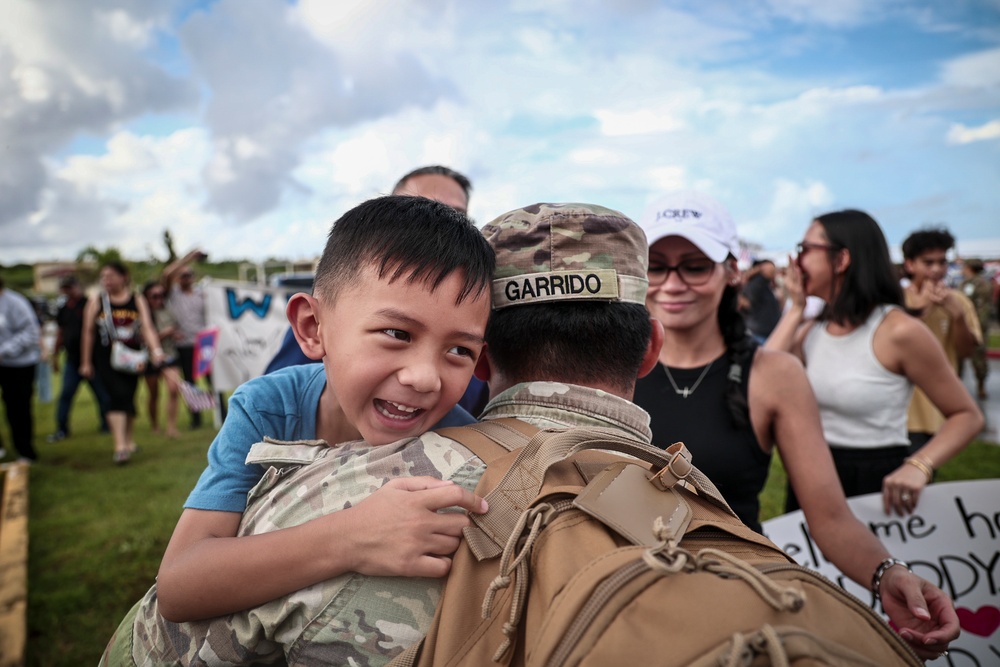 Families welcome home deployed Guam Guard Soldiers