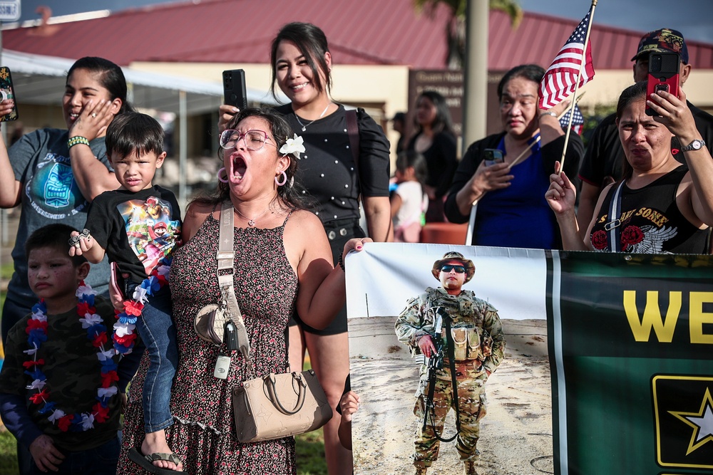 Families welcome home deployed Guam Guard Soldiers