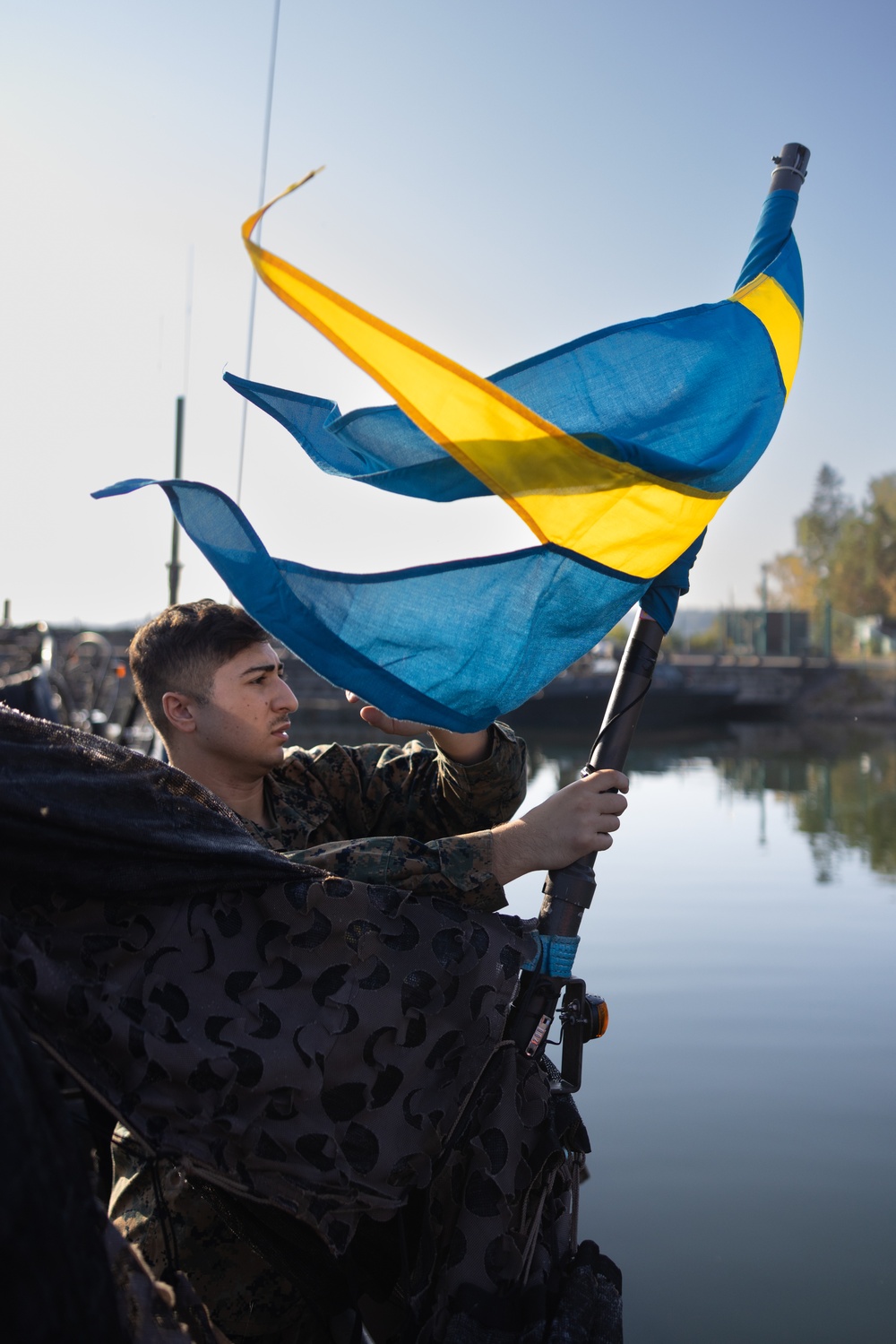 U.S. Marines conduct pre-operation training aboard Swedish combat boats