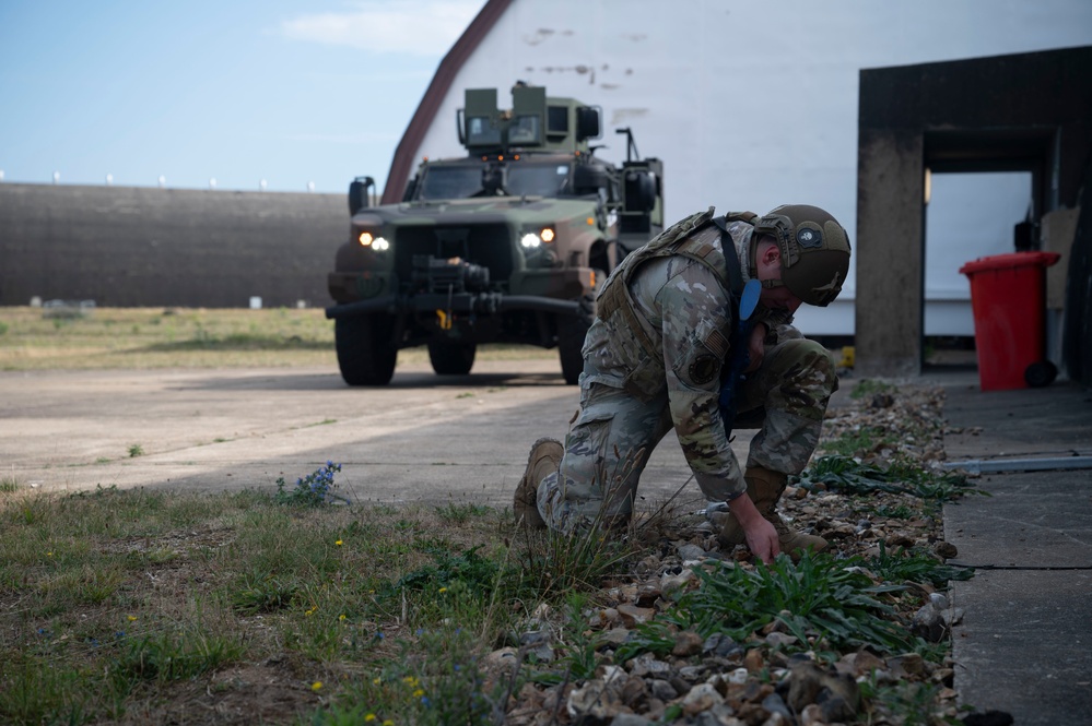 Liberty Wing Defenders train base defense procedures with JLTVs