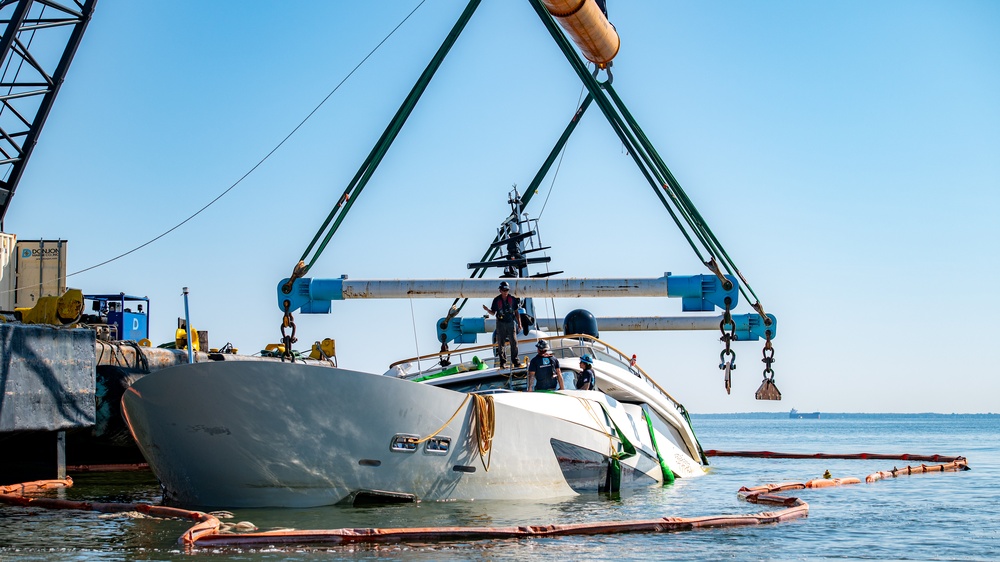 Coast Guard monitors salvage of yacht  ‘Lovebug’