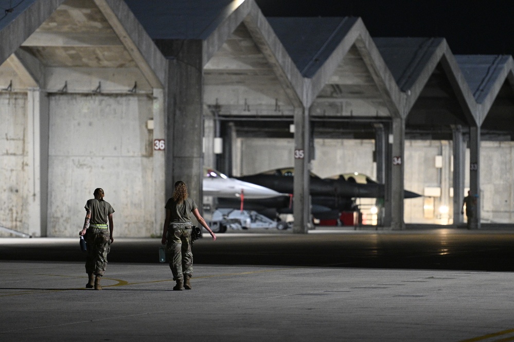 148th Fighter Wing Conducts Night Flying at Kadena Air Force Base