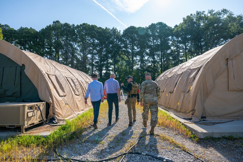 Former Chief Master Sgt. of the Air Force James Roy visits the Scott Air Force Base
