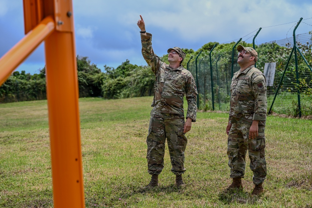 Airmen with the 213th Engineering Installation Squadron Survey Communication Towers in the Azores, Portugal