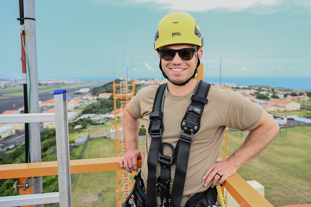 Airmen with the 213th Engineering Installation Squadron Survey Communication Towers in the Azores, Portugal