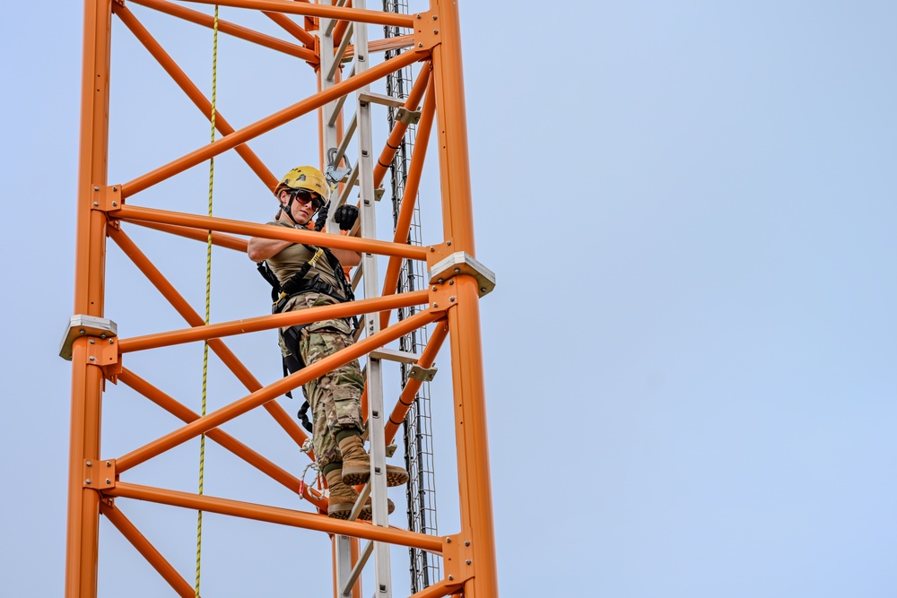 Airmen with the 213th Engineering Installation Squadron Survey Communication Towers in the Azores, Portugal