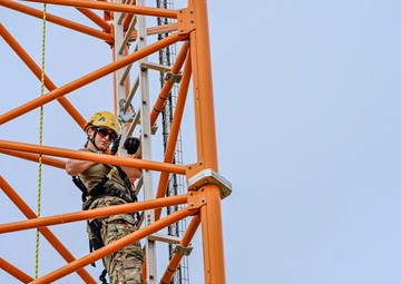Airmen with the 213th Engineering Installation Squadron Survey Communication Towers in the Azores, Portugal