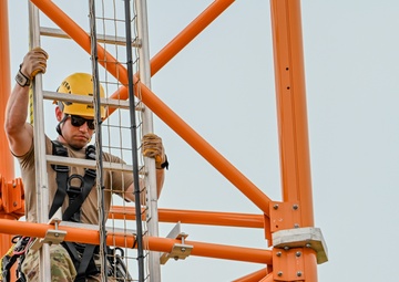 Airmen with the 213th Engineering Installation Squadron Survey Communication Towers in the Azores, Portugal