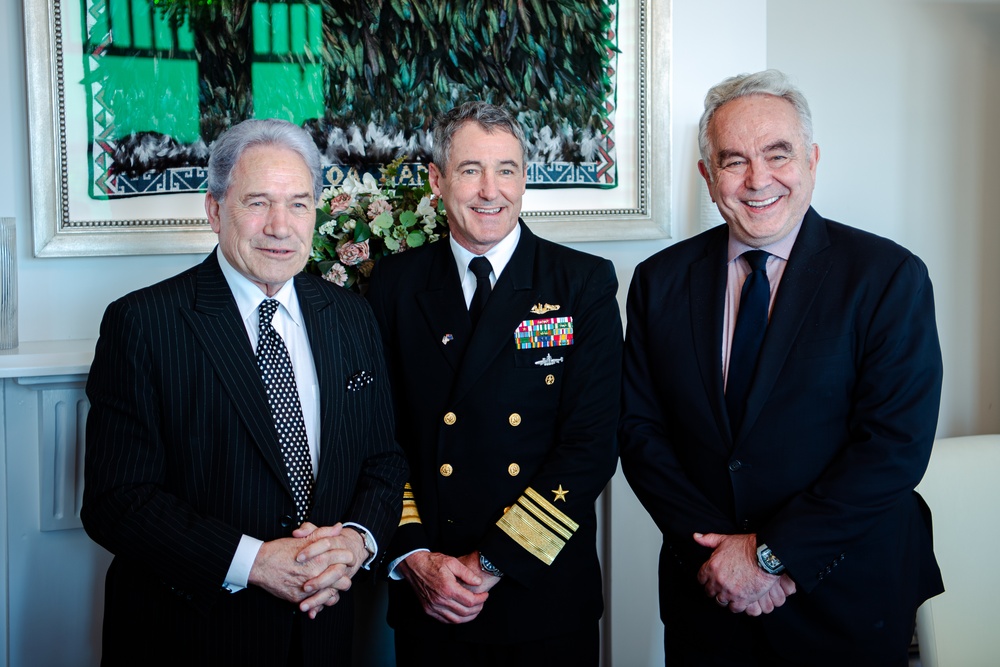 Vice Adm. Blake Converse, deputy commander, U.S. Pacific Fleet, accompanies Deputy Secretary of State Kurt Campbell to New Zealand