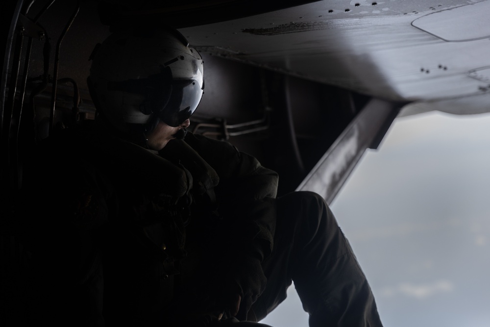 Multinational service members parachute from C-130J Super Hercules during Super Garuda Shield 2024
