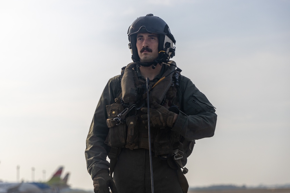 Multinational service members parachute from C-130J Super Hercules during Super Garuda Shield 2024