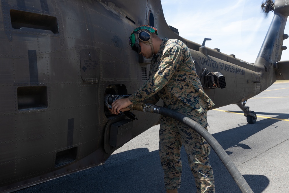 MRF-D 24.3: U.S. Marines refuel aircraft at FARP during Super Garuda Shield 24