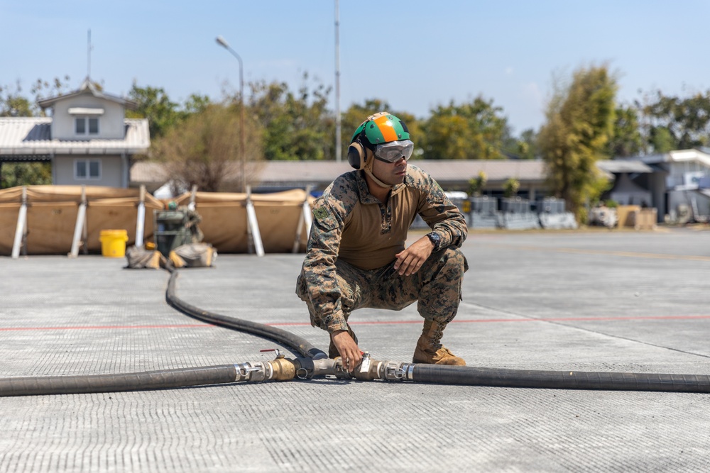 MRF-D 24.3: U.S. Marines refuel aircraft at FARP during Super Garuda Shield 24