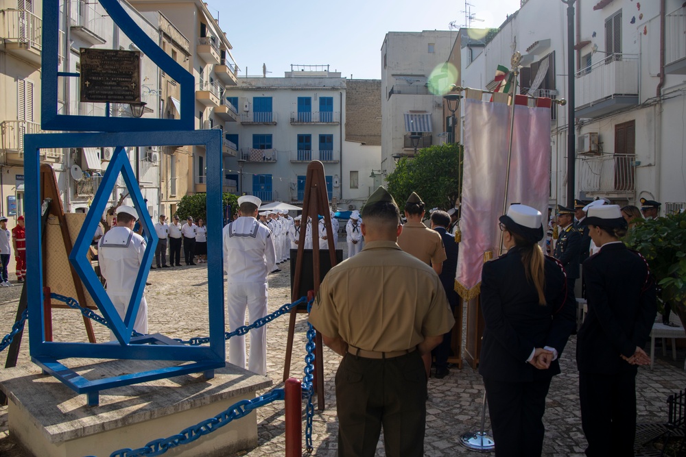 U.S., Italian service and community members hold memorial service for Navy Chaplain