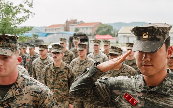 SY 24 | We Go Together: ROK Marine Promotes 15th MEU Marine to Staff Sergeant