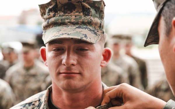 SY 24 | We Go Together: ROK Marine Promotes 15th MEU Marine to Staff Sergeant
