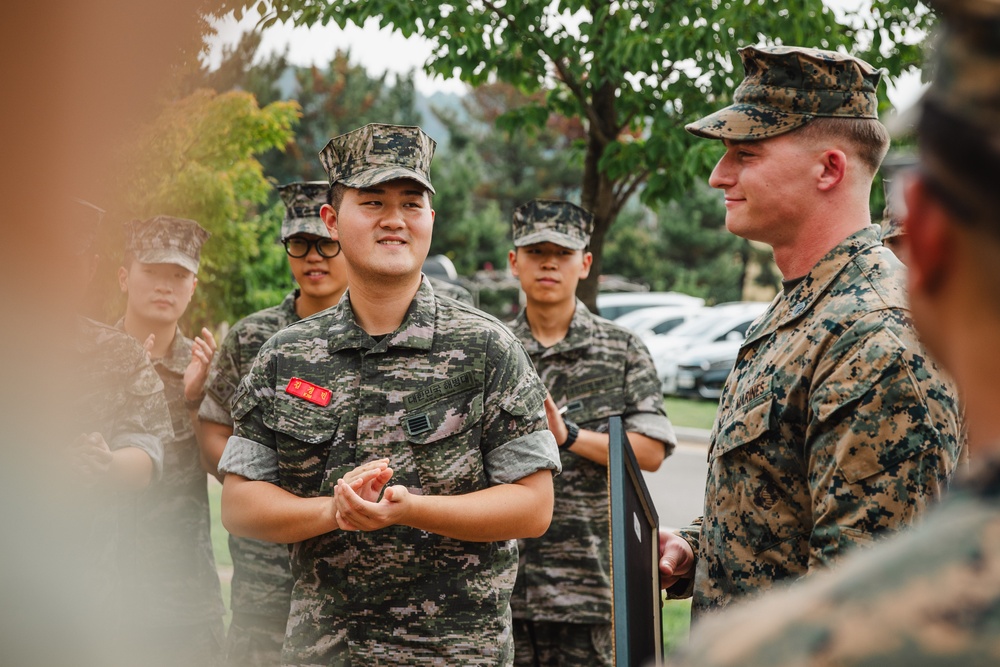 SY 24 | We Go Together: ROK Marine Promotes 15th MEU Marine to Staff Sergeant