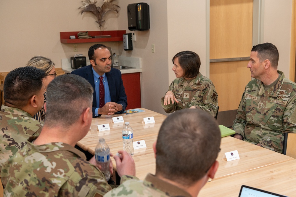 Representatives of the Consumer Financial Protection Bureau visit with JBER leadership, servicemembers, and military spouses