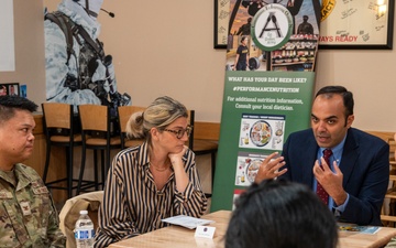 Representatives of the Consumer Financial Protection Bureau visit with JBER leadership, servicemembers, and military spouses