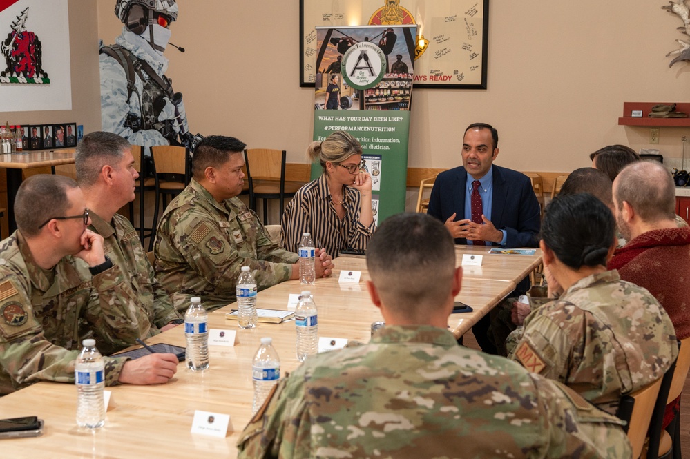 Representatives of the Consumer Financial Protection Bureau visit with JBER leadership, servicemembers, and military spouses