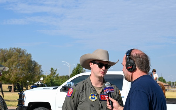 97th AMW Airmen meet with media at the 26th Annual Cattle Drive