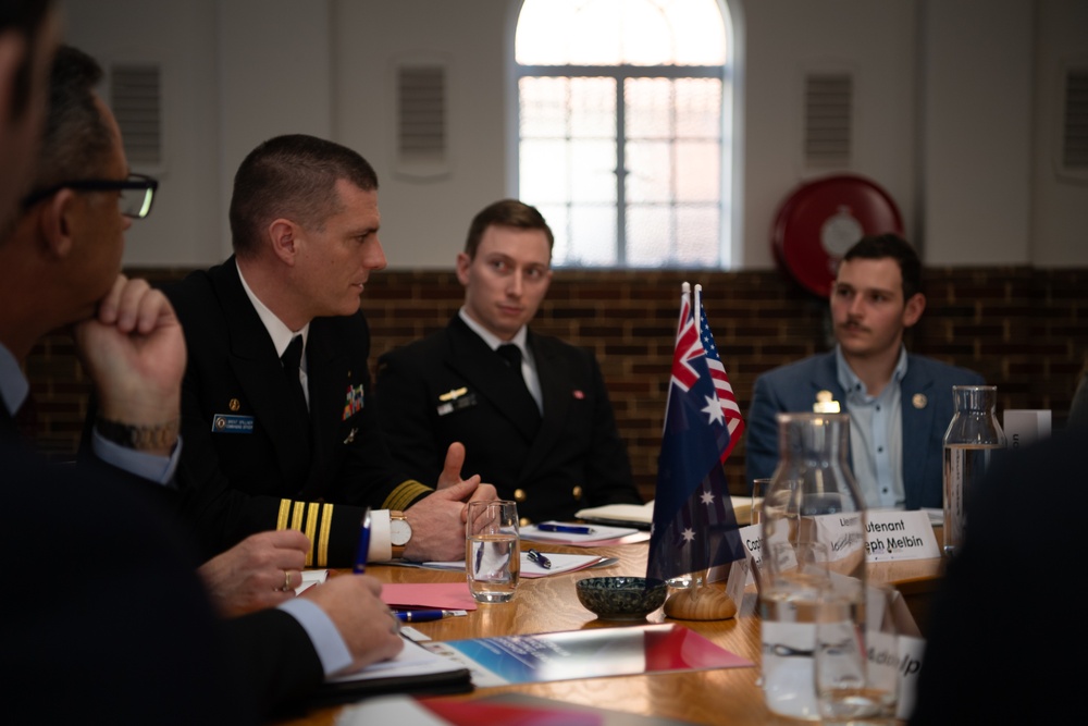 US Navy and Royal Australian Navy Officers Discuss Alliance and AUKUS With Emerging Leaders at UWA Campus