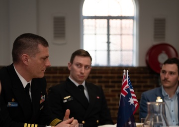 US Navy and Royal Australian Navy Officers Discuss Alliance and AUKUS With Emerging Leaders at UWA Campus