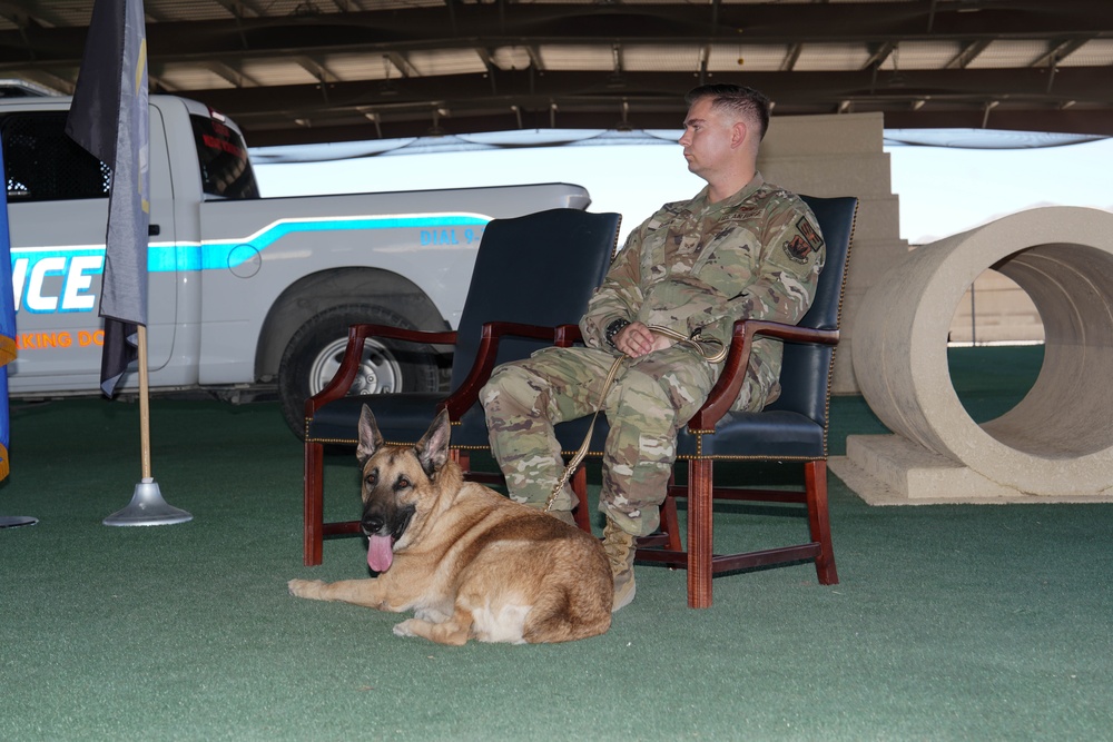 Military Working Dog Arthur retires after five years of service