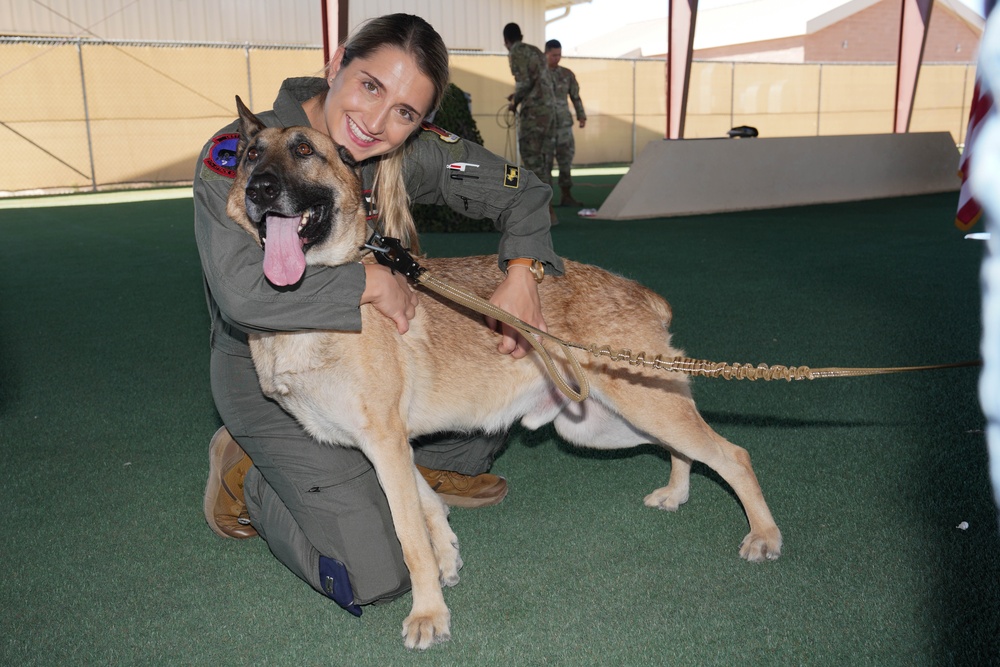 Military Working Dog Arthur retires after five years of service