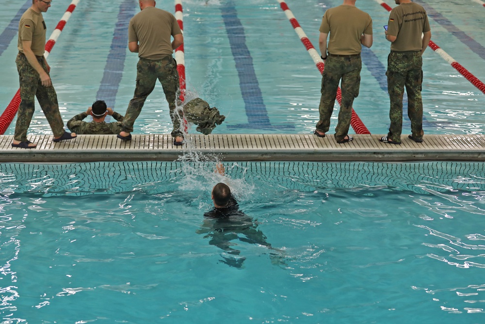 13th CSSB Soldiers Swim for Foreign Badge