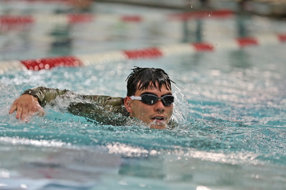 13th CSSB Soldiers Swim for Foreign Badge