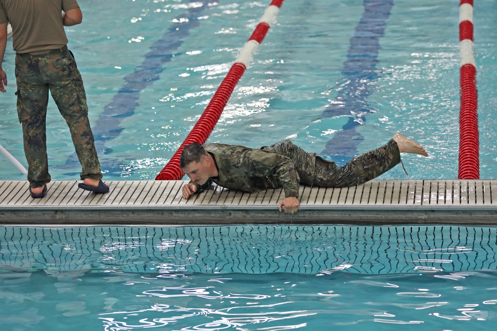 13th CSSB Soldiers Swim for Foreign Badge