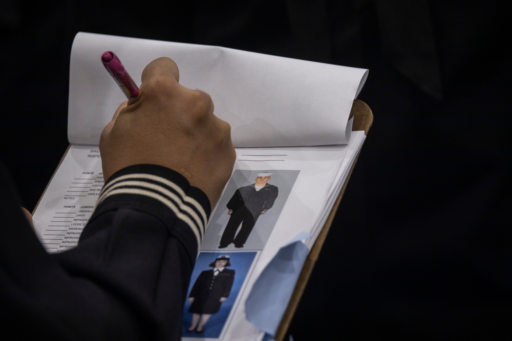 Battalion Blues: 3d Medical Battalion Conducts Quarterly Uniform Dress Blues Inspection