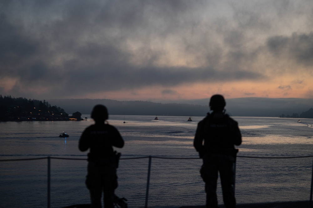 Nimitz Sailors Stand Watch on Flight Deck