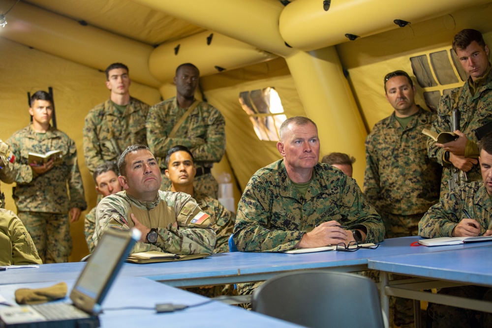 U.S. and Chilean Marine Leadership Receive Commander’s Update Brief during Exercise UNITAS LXV