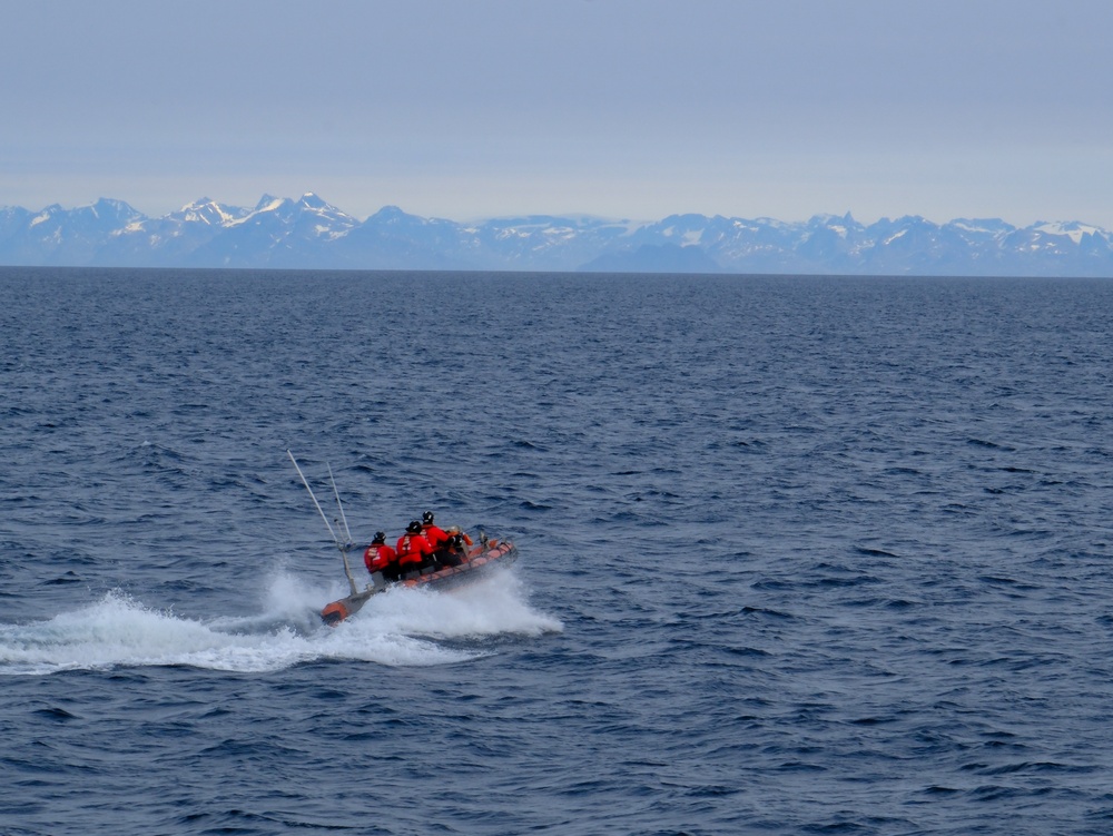 US Coast Guard Cutter Northland operates off Greenland